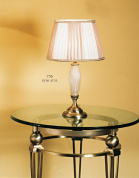 настольная лампа с цилиндрическим абажуром на металлической ножке