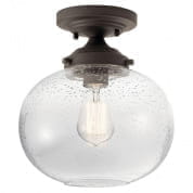 Avery 9.75" 1 Light Semi Flush with Clear Seeded Glass Olde Bronze потолочный светильник 42296OZ Kichler