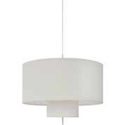 подвесной светильник с двухслойным белым абажуром и минималистичной подвесной конструкцией