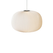 подвесной светильник с ребристым плафоном овальной формы из матового пластика