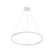 подвесной светильник белого цвета с округлым корпусом на подвесе