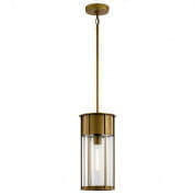 Camillo 18" 1 Light Hanging Pendant with Clear Seeded Glass Natural Brass уличный подвесной светильник 59082NBR Kichler