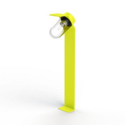 садовый боллард с прозрачной лампой и жёлтой арматурой