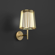 настенное бра с цилиндрическим металлическим абажуром золотистого цвета