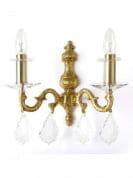 Sp Crystal &amp; Brass Double Candle Sconce бра FOS Lighting SP-Antique-WL2