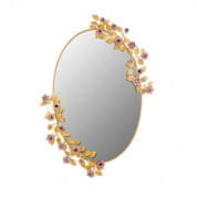 Camelia large oval mirror - gold & pink зеркало, Villari