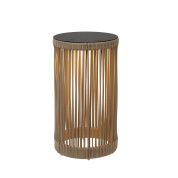 уличный напольный светильник с решётчатым корпусом золотистого оттенка