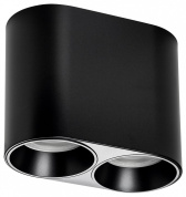 накладной потолочный светильник черного цвета с двойным отражателем