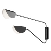 двухплафонный настенный светильник с подвижными кронштейнами черного цвета