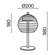 настольная лампа латунная с шарообразным плафоном из стекла