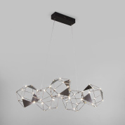 подвесная люстра с прозрачными многогранными стеклянными плафонами на подвесах