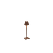 LD0490R3 Zafferano Poldina настольная лампа с абажуром цвета коричневый кортен с регулировкой света