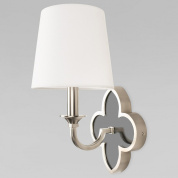 настенное бра с белым абажуром и хромированным держателем