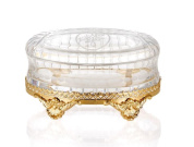 мыльница из прозрачного стекла на декоративном металлическом основании