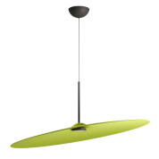 подвесной светильник с акустическим диском зелёного оттенка