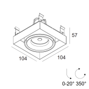 встраиваемый потолочный точечный светильник с регулируемым направлением света