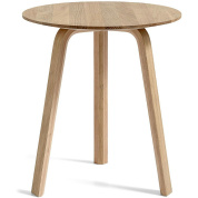 журнальный столик из дуба с круглой столешницей на трех ножках