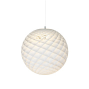 подвесной светильник с округлым плафоном из белого стекла с рельефом