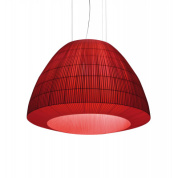 подвесная люстра куполообразной формы красного цвета