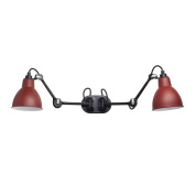 настенный светильник с двумя красными плафонами и гибкими кронштейнами