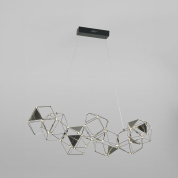 подвесная люстра с асимметричной композицией из геометрических металлических плафонов