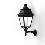 настенное бра с чёрным корпусом и прозрачным плафоном