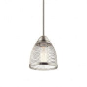 Voclain 7.75" 1 Light Mini Pendant with Mesh Shade Brushed Nickel подвесной светильник 52272NI Kichler