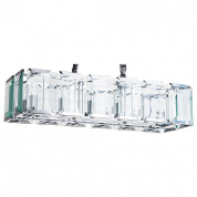 подвесной светильник с прозрачными стеклянными плафонами в прямоугольном корпусе