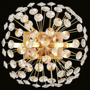 потолочный светильник с множеством стеклянных шаров на радиальных осях