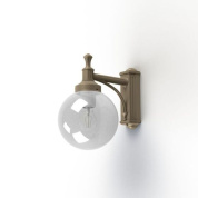 настенное бра песочного цвета с круглым стеклянным плафоном на коротком основании