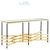 112373 Console Table Strato gold & black finish Eichholtz