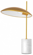 настольная декоративная лампа с дисковым плафоном и цилиндрическим основанием