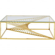 85363 Журнальный столик Laser Gold Clear Glass 120x60см Kare Design