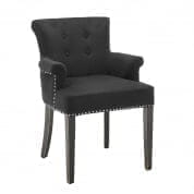 107635 Dining Chair Key Largo with arm black cashmere стул Eichholtz