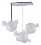 подвесной светильник с пятью плафонами в виде белых шаров