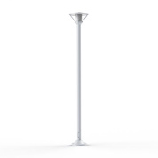 уличный фонарный столб с коническим плафоном белого оттенка