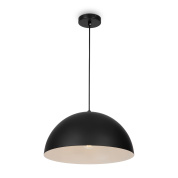 подвесной светильник с полусферическим металлическим плафоном чёрного цвета