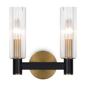 настенный двухламповый светильник с цилиндрическими плафонами из стекла