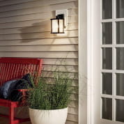 Marimount 11" 1 Light Outdoor Wall Light with Clear Ribbed Glass Black уличный настенный светильник 59016BK Kichler