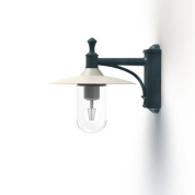 настенный светильник с металлическим плафоном зелёного оттенка и прозрачным плафоном