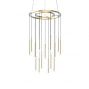 00-6020-27-27 подвесной светильник Leds C4 Candle 15 Bodies Chandelier латунь