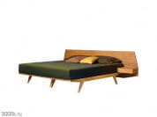 Giò Двуспальная кровать из вишневого дерева со встроенными тумбочками Morelato