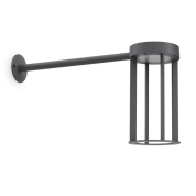 настенный уличный светильник на длинном кронштейне с цилиндрической решётчатой конструкцией