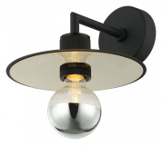 настенное бра с круглым отражателем и открытой лампой