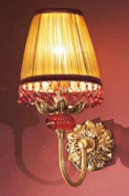 настенное бра с гофрированным абажуром и декоративной розеткой