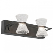 настенное бра с двумя стеклянными плафонами на металлическом основании