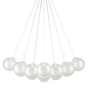 дизайнерская люстра с сатинированными белыми элементами из стекла