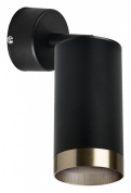 спот настенный черный цилиндрический