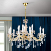 подвесная люстра с десятью верхними и пятью нижними свечными рожками