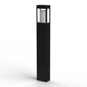 садовый столбик с прямоугольным корпусом чёрного цвета
